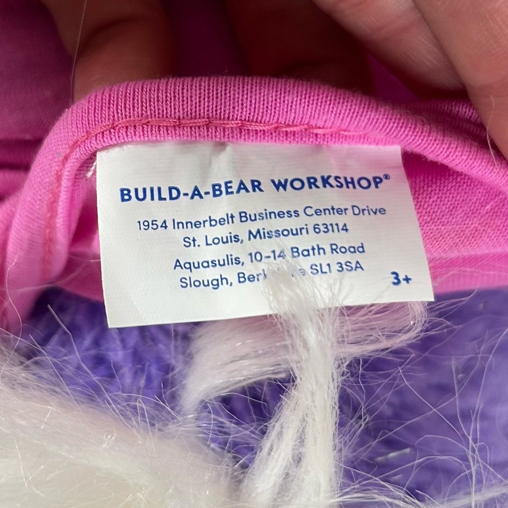 Build-A-Bear Purple Sparkle Unicorn Plush Glitter Tee Tutu Outfit Stuffed Cute - Picture 7 of 9